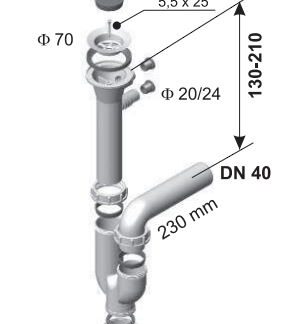 Sifon sudoper 1/1 s priklj. LOŽ 30231
