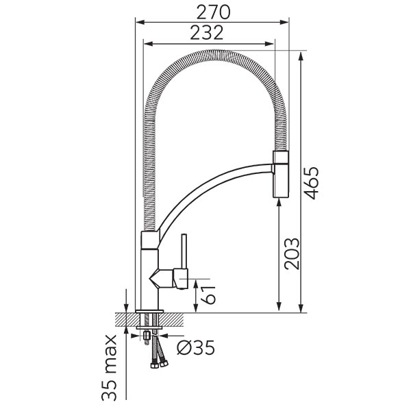 Mješalica FERRO MAESTRO s izvlačivom tuš ručicom - BMS4 - Slika 2